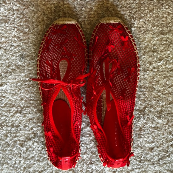 NEW Tory Burch Mini Bow Espadrille in Blazing Red - Picture 5 of 9